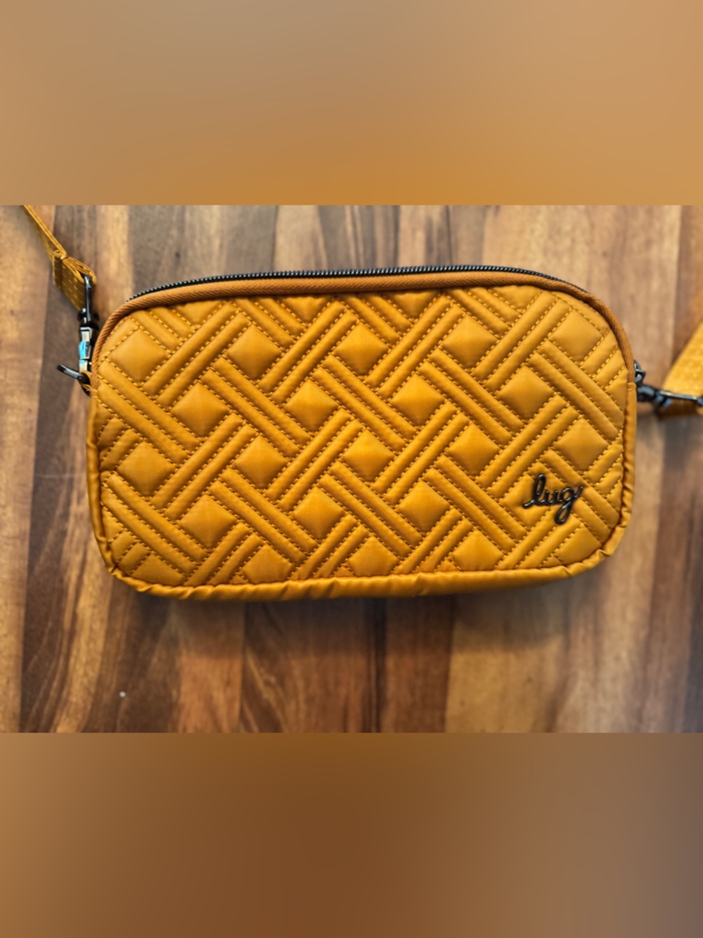 lug Quilted Mustard Yellow Crossbody Bag